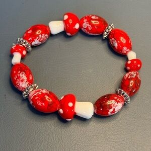 Handmade Mushroom Beaded Bracelet